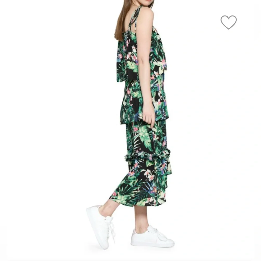 Walter Baker Tasha Tropical Maxi Dress Green And Black Size Medium - Picture 2 of 9
